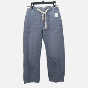 Free People We The Free Moxie Pull On Barrel Jeans Paint Splatter Size 26